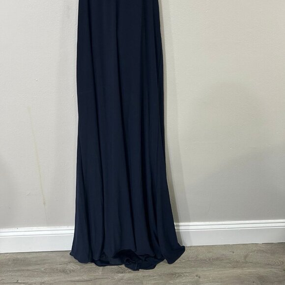 Betsy & Adam Navy Cut Out Gold Sequin Jeweled Homecoming Prom Maxi Dress Size 4 - Picture 4 of 9